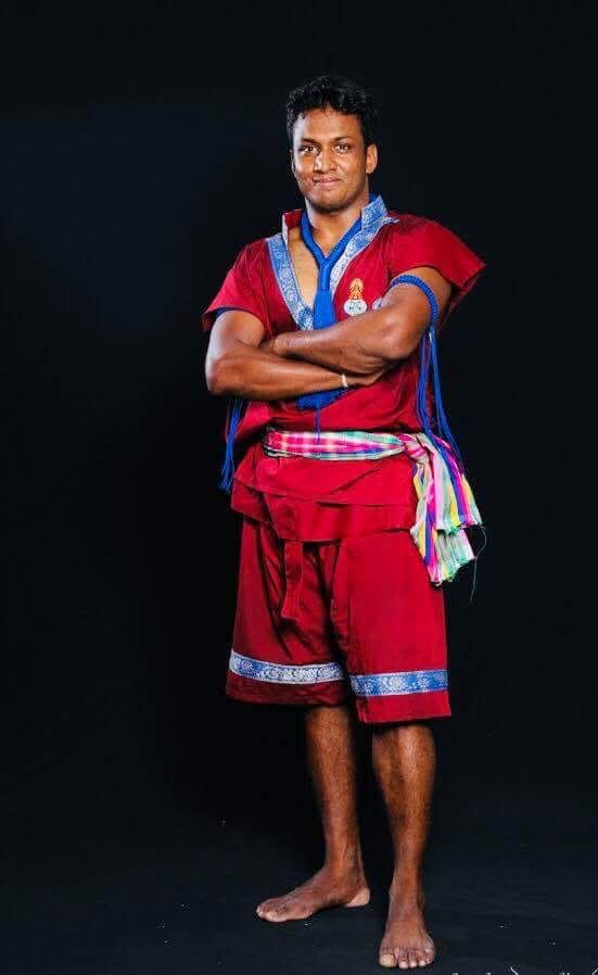 Nilanka Madushan in traditional Sri Lankan martial arts attire