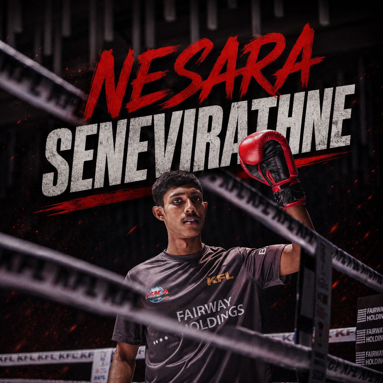 BPFA fighter Nesara Senevirathne in a KFL ring