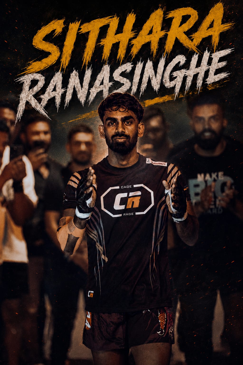 BPFA fighter Sithara Ranasinghe walking out for a Cage Rage MMA bout