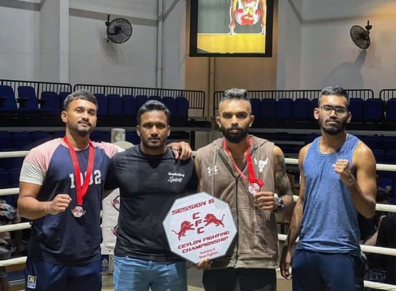 BPFA fighters with the Ceylon Fighting Championship best fighter award